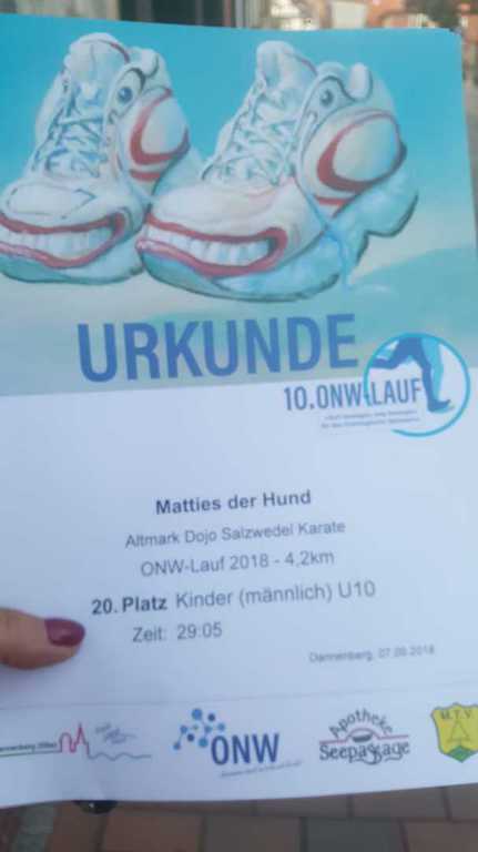 Dojo läuft (schon wieder !) ONW-Lauf in Dannenberg